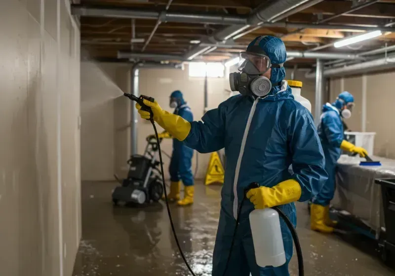 Basement Sanitization and Antimicrobial Treatment process in Warren, MA